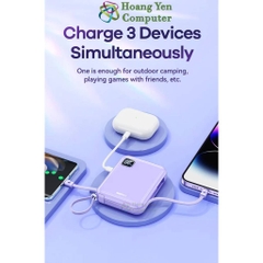 Sạc Dự Phòng Remax RPP-579 10000Mah (Sạc Nhanh QC3.0, VOOC 2.0, PD20W), Tích Hợp Cáp Sạc - BH 1 Năm - Hoàng Yến Computer