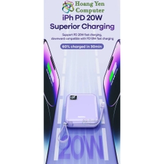 Sạc Dự Phòng Remax RPP-579 10000Mah (Sạc Nhanh QC3.0, VOOC 2.0, PD20W), Tích Hợp Cáp Sạc - BH 1 Năm - Hoàng Yến Computer