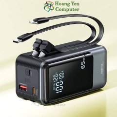 Sạc Dự Phòng Mini Remax RPP-59 20000Mah (Sạc Nhanh QC3.0, VOOC 2.0, PD65W) Tích Hợp Cáp Sạc - BH 1 Năm