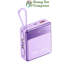 Sạc Dự Phòng Mini Remax RPP-605 10000Mah (Sạc Nhanh QC3.0, VOOC 2.0, PD20W), Tích Hợp Cáp Sạc - BH 1 Năm