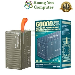 Sạc Dự Phòng Remax RPP-609 60000Mah (Sạc Nhanh QC3.0 18W, 22.5W, PD20W, VOOC 2.0) - BH 1 Năm - Hoàng Yến Computer