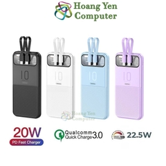 Sạc Dự Phòng Remax RPP-619 10000Mah (Sạc Nhanh QC3.0, VOOC 22.5W, PD20W), Tích Hợp Cáp Sạc - Hoàng Yến Computer