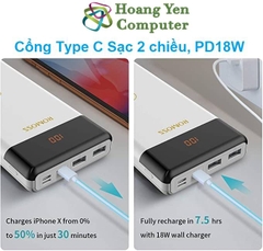 [18W] Sạc Dự Phòng Romoss LT20 Pro 20000mAh (Sạc Nhanh PD18W, QC3.0, Sạc 2 Chiều Type C) - BH 1 Năm - Hoàng Yến Computer