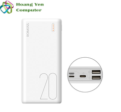 Sạc Dự Phòng Romoss Simple 20 Mini 20000Mah 3 Cổng Sạc Vào - Bh 1 Năm | Pin Dự Phòng Romoss Simple 20