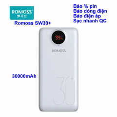 Sạc Dự Phòng Romoss SW30+ 30000mAh QC3.0 Và Sạc Nhanh 2 Chiều Type C - BH 1 Năm