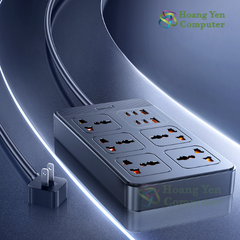 Ổ Cắm Điện Đa Năng Remax RP-U195 2500W (5 cổng AC, 2 cổng USB, 4 cổng Type C PD65W) - BH 6 Tháng | Hoangyencomputer