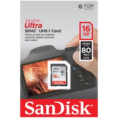 [Bh 2 Năm] Thẻ Nhớ Sdhc 16Gb Sandisk Ultra Class 10 Uhs-I 80Mb/S Chính Hãng