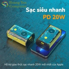 Sạc Dự Phòng Trong Suốt Sendem PH30 10000mAh (Sạc Nhanh PD20W, QC3.0 18W, VOOC 22.5W) - BH 1 Năm