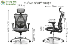Ghế Công Thái học Sihoo M57 -Thiết Kế Ergonomic Bảo Vệ Cột Sống - BH 36 Tháng Chính Hãng - Hoàng Yến Computer