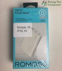 Sạc Dự Phòng Romoss Simple 10 Mini 10000Mah Siêu Nhỏ 3 Cổng Sạc Vào - BH 1 Năm