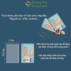 Túi Đựng Thẻ ATM, Căn Cước Công Dân, Thẻ Sinh Viên - Loại Trong Suốt, Không Nắp | Vỏ Bọc CCCD, Vỏ bọc ATM