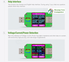 Usb Tester - Thiết Bị Đo Dòng Điện RuiDeng UM24/UM24C USB 2.0 Màn Hình Led Màu Hiển Thị - BH 3 Tháng 1 Đổi 1