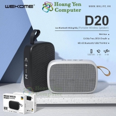 Loa Bluetooth Wekome D20 V5.0, Tích Hợp Đèn LED, Âm Thanh Lớn Rõ - BH 1 Năm - Hoàng Yến Computer