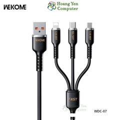Cáp Sạc 3 Đầu Wekome WDC-07th (Lighting- MICRO USB - TYPE C) Dây Dù 1.2M - Hoàng Yến Computer