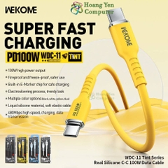 Cáp Sạc Nhanh Type C to Type C Wekome WDC-11 (100W, Dây Silicon 1M) - BH 6 Tháng