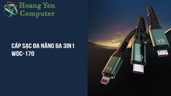 Cáp Sạc 3 Đầu Wekome WDC-170 (Lighting - MICRO USB - TYPE C) Dây Dù 1.2M - Hoàng Yến Computer