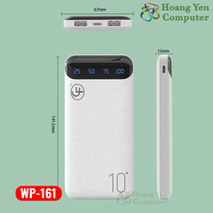 Sạc Dự Phòng Wekome WP-161 10000mAh Lõi Polymer 2 Cổng Sạc Vào, 2 Cổng Sạc Ra - BH 1 Năm - Hoàng Yến Computer