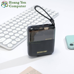 Sạc Dự Phòng Wekome WP-309 10000mAh (Sạc Nhanh PD20W, QC3.0 18W, VOOC 22.5W, Tích Hợp Cáp Sạc) - BH 1 Năm