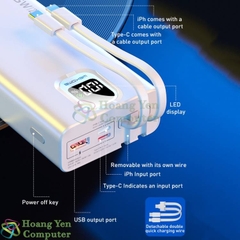 Sạc Dự Phòng Wekome WP-335 20000Mah (Sạc Nhanh QC3.0, VOOC 2.0), Tích Hợp Cáp Sạc - BH 1 Năm - Hoàng Yến Computer