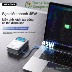 Sạc Dự Phòng Wekome WP-88 15000Mah 45W (Sạc Nhanh QC3.0, VOOC 2.0, PD20W), Tích Hợp Cáp Sạc, Nguồn AC Sạc Trực Tiếp