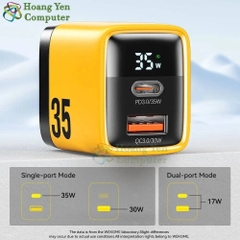 Cốc Sạc Nhanh Wekome WP-U25 - Sạc Nhanh QC3.0 30W, PD35W - Chính Hãng BH 12 Tháng - Hoàng Yến Computer