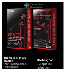 Tai Nghe Chuyên Game XMOWI RX3 Pro Bass Tốt, Tích Hợp Micro Đàm Thoại - BH 3 Tháng - Hoàng Yến Computer