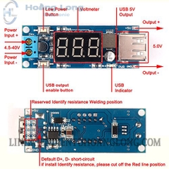 Mạch Hạ Áp Buck DC-DC 4.55-15V Xuống 5V2A Có Cổng USB Sạc Điện Thoại