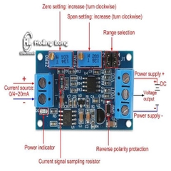 Mạch Chuyển Tín Hiệu Dòng Áp Current To Voltage 0/4-20mA To 0-3.3V/5V/10V HW-685