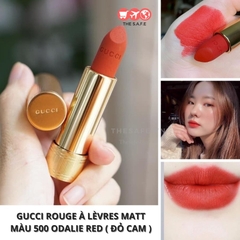 Son Gucci Rouge À Lèvres Matte 25 Goldie Red Màu Đỏ Tươi và 500 Odalie Red Màu Đỏ Cam