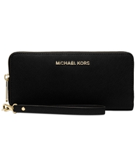 VÍ CẦM TAY MICHAEL KORS JET SET TRAVEL CONTINENTAL WALLET, BLACK / GOLD  Thích Xài Hàng Mỹ