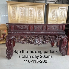 Sập thờ hương Padouk chân dày 20cm