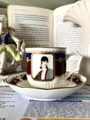 Set dĩa trà Esprit d’Erté 1990-đỏ