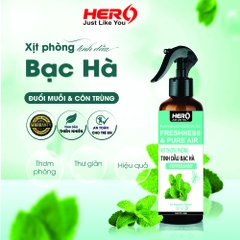 Xịt Thơm Phòng - Xua Đuổi Côn Trùng Hero - Hương Bạc Hà