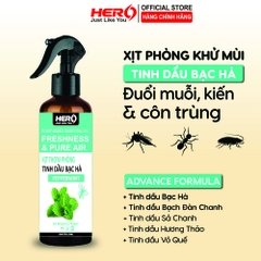 Xịt Thơm Phòng - Xua Đuổi Côn Trùng Hero - Hương Bạc Hà