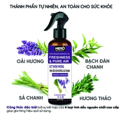 Xịt Thơm Phòng - Xua Đuổi Côn Trùng Hero - Hương Sả Chanh & Oải Hương