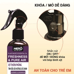 Xịt Thơm Phòng - Xua Đuổi Côn Trùng Hero - Hương Sả Chanh & Oải Hương