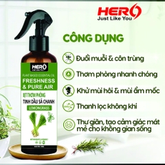 Xịt Thơm Phòng - Xua Đuổi Côn Trùng Hero - Hương Sả Chanh