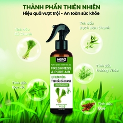 Xịt Thơm Phòng - Xua Đuổi Côn Trùng Hero - Hương Sả Chanh