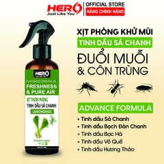 Xịt Thơm Phòng - Xua Đuổi Côn Trùng Hero - Hương Sả Chanh