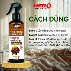 Xịt Thơm Phòng - Xua Đuổi Côn Trùng Hero - Hương Vỏ Quế