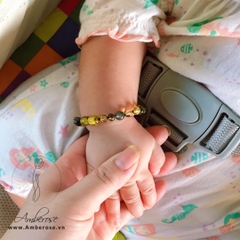 Vòng tay hổ phách cho bé size 14 cm VTLTRDV