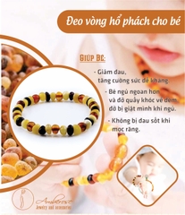 Vòng tay  hổ phách cho bé size 14 cm VTAB1MO