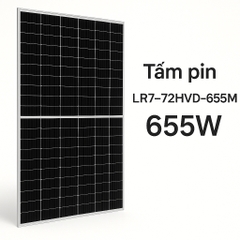 Tấm Pin Mặt Trời Longi LR7‑72HVD‑655M thuộc dòng Hi‑MO X10