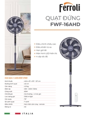 QUẠT ĐÚNG FERROLI, RAPIDO FWF 16AHD GIAO MẪU NGẪU NHIÊN