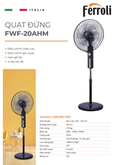 Quạt đứng Ferroli,  Rapido RWF – 20AHM giao mẫu ngẫu nhiên