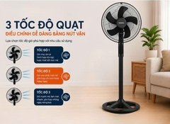 Quạt Đứng Bán Công Nghiệp Nanoco Bạc Đạn 70W 5 Cánh Màu Đen NSF1860K