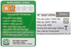 Quạt điện Midea FS40-18C Hàng Chính Hãng