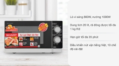Lò vi sóng có nướng SHARP R-G222VN-S 20 lít