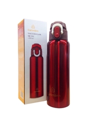 Bình Giữ Nhiệt Inox Carlmann 600ml Màu Đỏ - QE-351