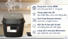 Nồi cơm điện tử Toshiba 1.8 lít RC-18DR5UVN(H)